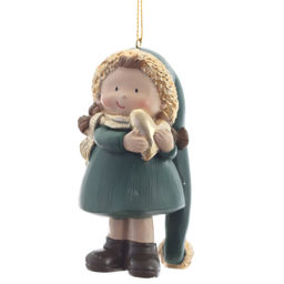 Фигурка декоративная подвесная "Девочка", L5,5 W5 H9,5 см, 2в.