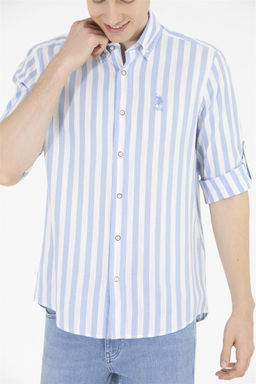 U. S. Polo Assn / Мужская синяя рубашка с длинным рукавом - U.s. polo assn фото 13