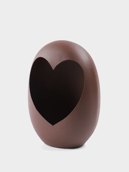 Подсвечник в форме сердца текстурный Шоколад, 16.5?8.5?22 1 см