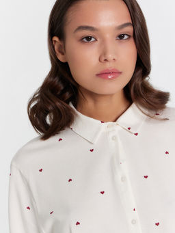 Пижама женская белая с принтом сердечки - Mark formelle фото 6