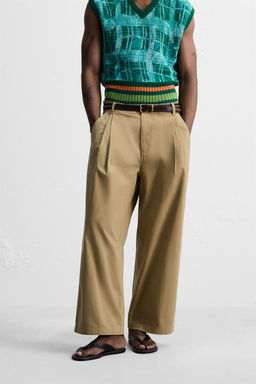 PLEATED WIDE-LEG TROUSERS - Zara фото 3
