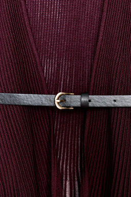 RIB KNIT CARDIGAN WITH BELT - Zara фото 8