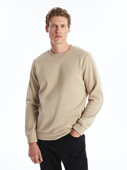 Bisiklet Yaka Uzun Kollu Erkek Sweatshirt