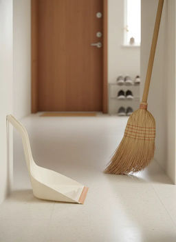 Цена за 2 шт. Совок Spin&Clean Wood, с ручками 21 см, с кромкой, сливочный/бук SC540410000