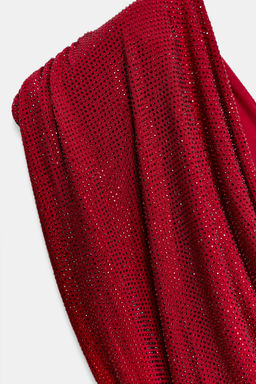 SHORT DRESS WITH SHOULDER PADS AND RHINESTONES - Zara фото 7