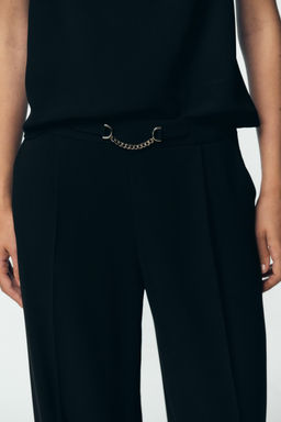 WIDE-LEG TROUSERS WITH CHAIN - Zara фото 12