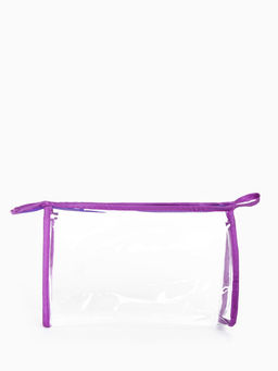 Набор простых косметичек 2 в 1 на молниях, с принтом, сиреневый