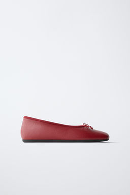 BAILARINA LAZO PIEL / Rojo