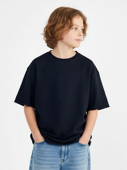 Футболка из футера 22-7704 черный