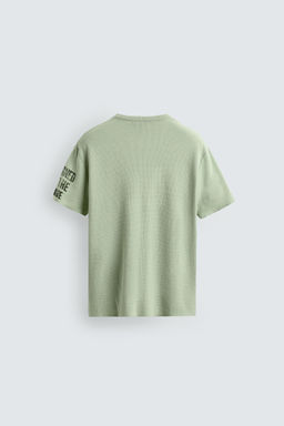 CAMISETA PUNTO ESTAMPADOS LAVADOS / Verde agua