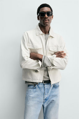 SOBRECAMISA DENIM CREMALLERA / Blanco - Zara фото 5