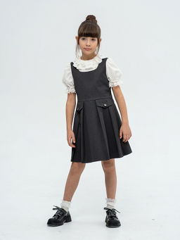 Серый школьный сарафан для девочки Mooriposh, модель 0245  фото 8