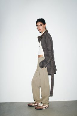 WASHED EFFECT FLEECE JOGGERS - Zara фото 4