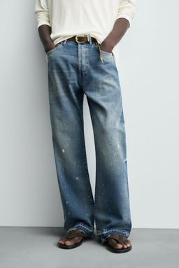 LOOSE FIT SPLATTER JEANS - Zara фото 5