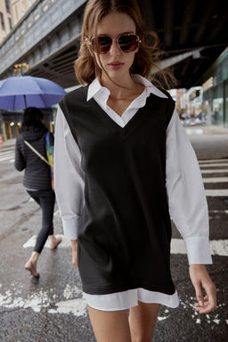 POPLIN MINI DRESS WITH MATCHING DETAIL - Zara фото 3