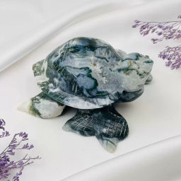 Радуга Самоцветов Фигурка резная Черепаха из Мохового Агата  фото 2