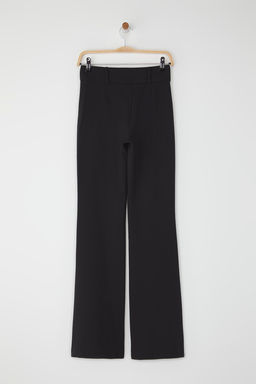 Siyah Ispanyol Paca Normal Bel Dokuma Pantolon TWOSS25PL00065