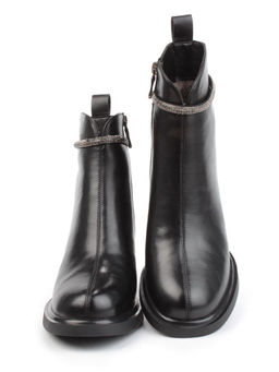 04-M3-840 BLACK Ботильоны зимние женские (натуральная кожа, натуральный мех)