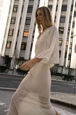 FALDA RECTA PUNTO COMBINADA / Crudo - Zara фото 4