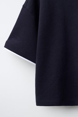 CAMISETA DOBLE INTERLOCK / Marino - Zara фото 4