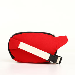 Сумка детская поясная на молнии, наружный карман, красная, чёрная