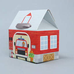 Коробка складная Пожарная станция , 15 х 18 х 10 см