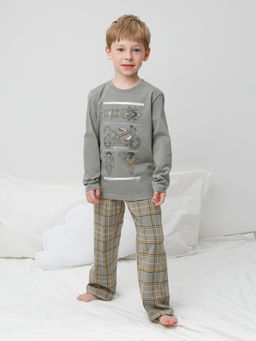 К 1600/зеленый чай,шотландская клетка пижама