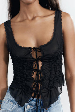GATHERED TIE TOP - Zara фото 25