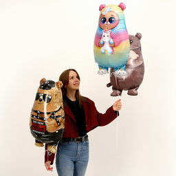 Воздушный шар фольгированный 31" «Милый мишка», с подложкой