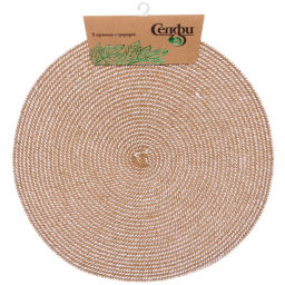 Цена за 2 шт. Салфетка на стол 36см "Галактика" пшеничная