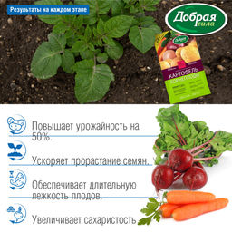 Компл. мин. удобр. Добрая сила Картофель-Корнеплоды, пак.0,9кг - Спарк фото 2