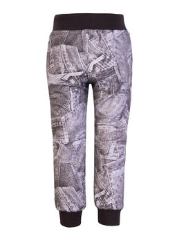 Брюки детские серые джинсовые карманы