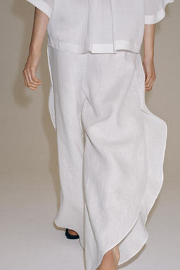PANTAL?N LINO ABERTURAS ZW COLLECTION / Blanco - Zara фото 5