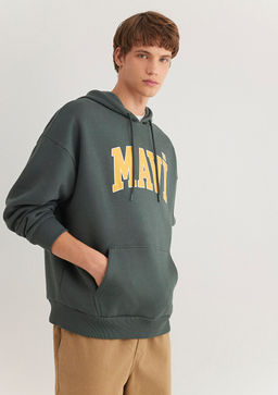 Mavi Logo Bask?l? Kapusonlu Yesil Sweatshirt  фото 2