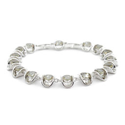 Султанит, браслет Кимберли, покрытие родий, длина 18см