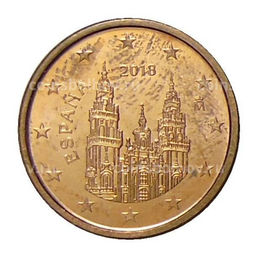 Монета 1 евроцент 2018 года Испания