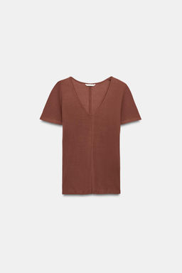 CAMISETA FLUIDA MANGA CORTA / Rosa tiza - Zara фото 4