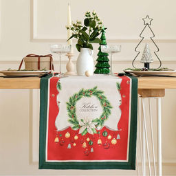 Дорожка на стол Этель Рождественский венок 40х147 +/- 5 см, 100% хл, саржа 190 гр/м2