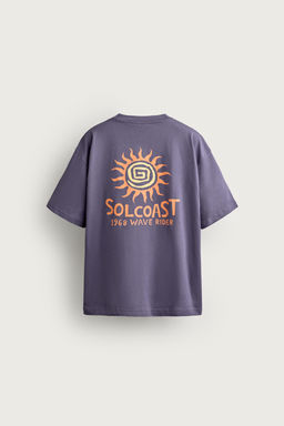 CAMISETA RELAXED FIT ESTAMPADOS CONTRASTE / Morado - Zara фото 7