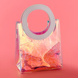 Пакет подарочный из ПВХ, белый, ирридисцентный, 20?18?10 см