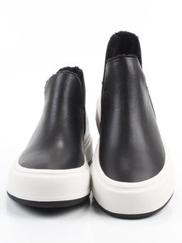 01-XKL24-068R BLACK Ботинки демисезонные женские (натуральная кожа, байка)