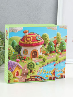 Фотоальбом на 100 фото 13×18 см «Вязаный домик», в коробке, 5×18×20.5 см