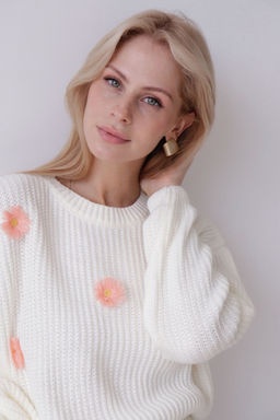 9837 Джемпер белый с цветами - Martichelli фото 29
