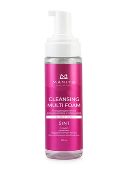 Manita Professional Пена очищающая для маникюра и педикюра 4 в 1, бубль гум, 200 мл