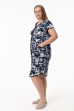 Халат М31968си синий/изумруд - Елена фото 2