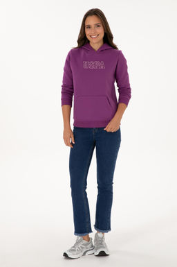 Kad_n Menek_e _ardonlu Kap__onlu Basic Sweatshirt - U.s. polo assn фото 4