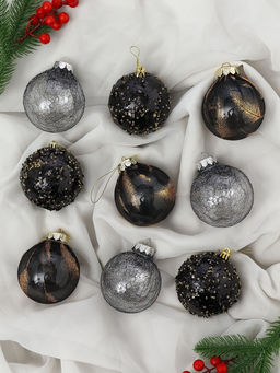 Ёлочные игрушки Шаннен, шары новогодние, d=8 см, 9 шт., перья - Зимнее волшебство фото 8