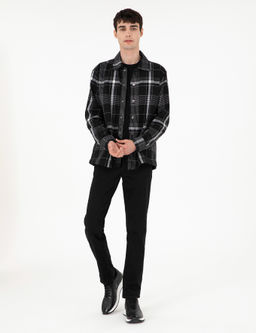 Siyah Comfort Fit Ekose Uzun Kollu G_mlek - Pierre cardin фото 4