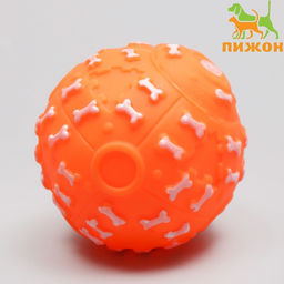 Игрушка пищащая Бум косточек для собак, 7,5 см, оранжевая