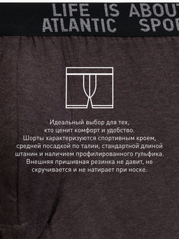 ATLANTIC 3MH-226 Трусы шорты Melange - набор 3 шт. темно-серый меланж + медно-багряный меланж + коричневый меланж  фото 7